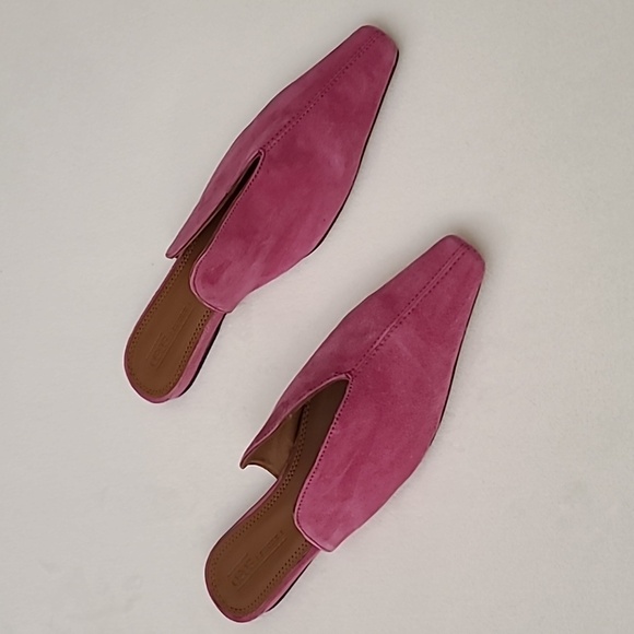 Pink Suede Flat Mules Size 9 - Picture 2 of 8